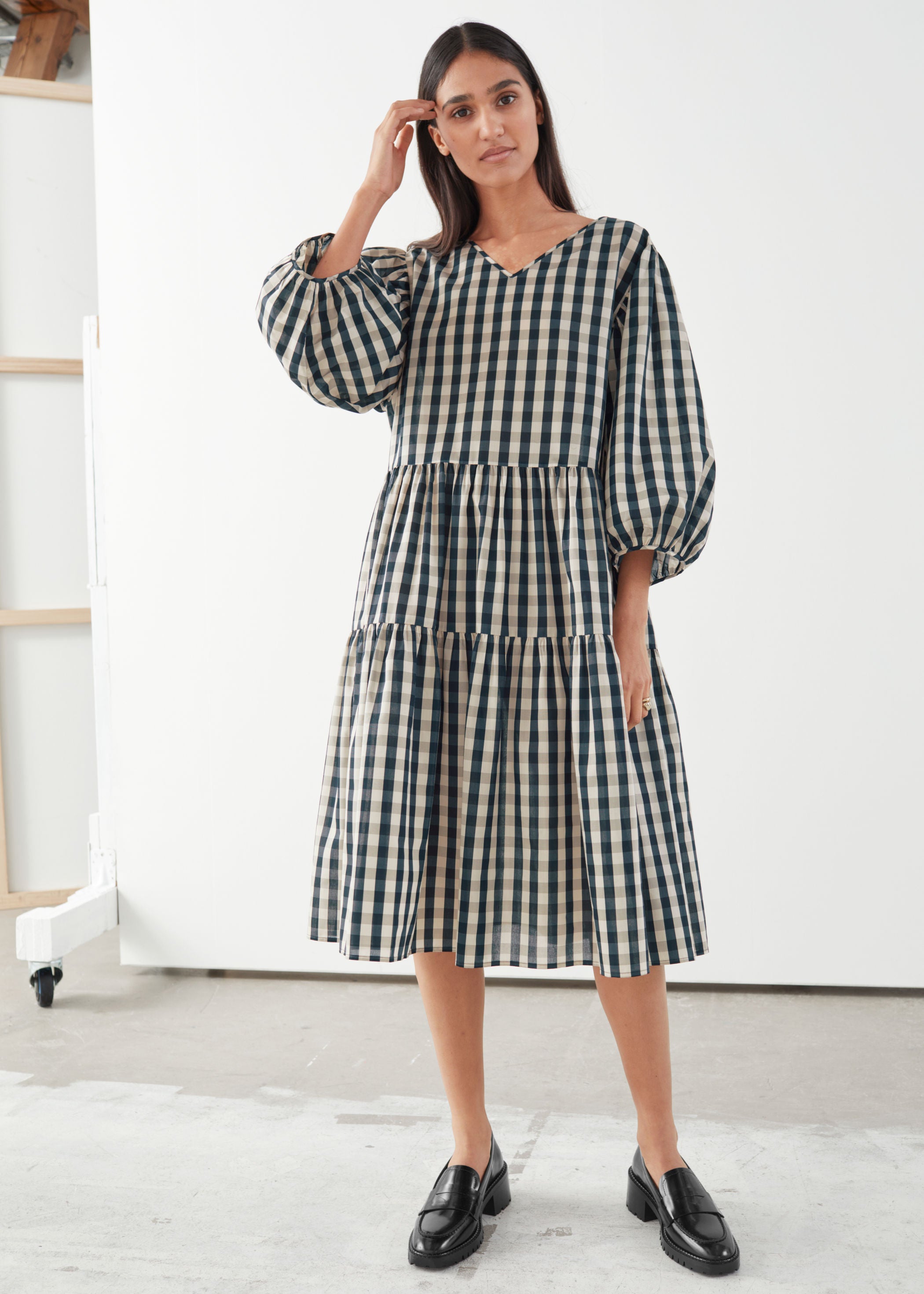 Other Stories Puff Sleeve Midi Dress