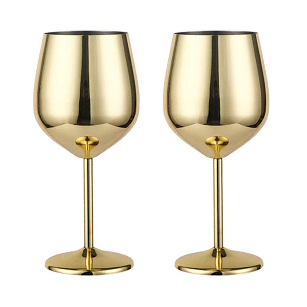 WElinks + Stainless Steel Wine Glass, Set of 2