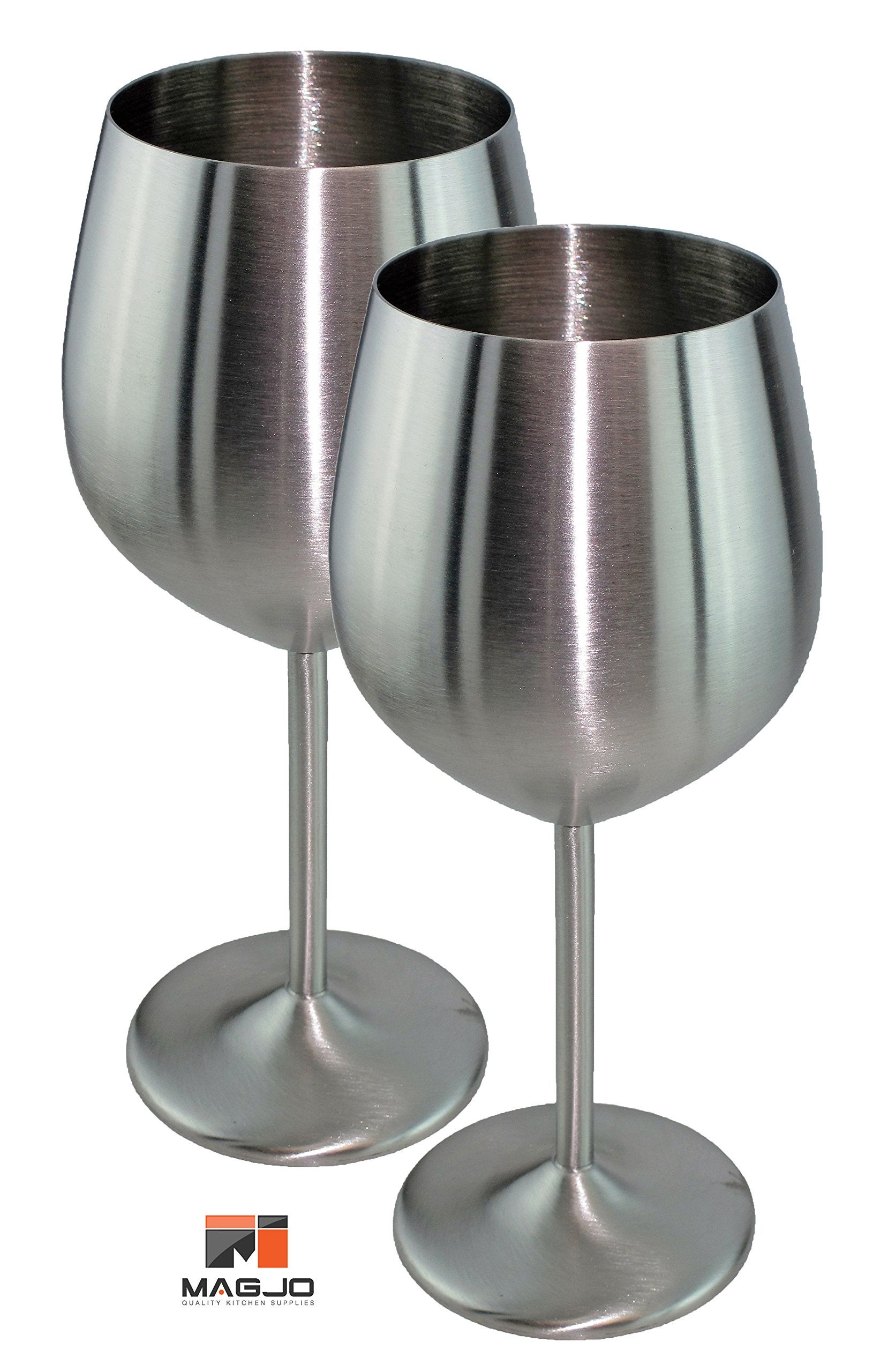 WElinks + Stainless Steel Wine Glass, Set of 2