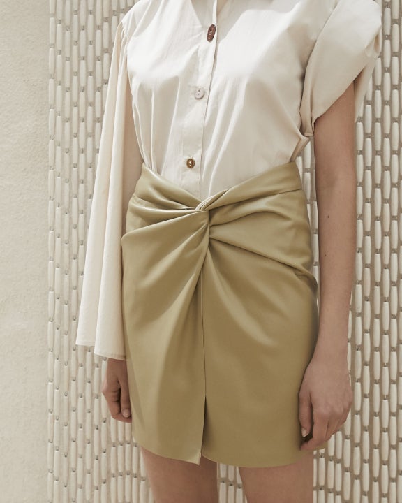 Nanushka vegan leather mini skirt - Neutrals