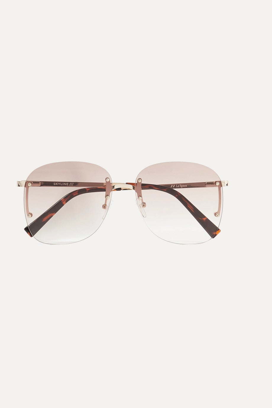 Le Specs + Skyline Square-Frame Gold-Tone Sunglasses