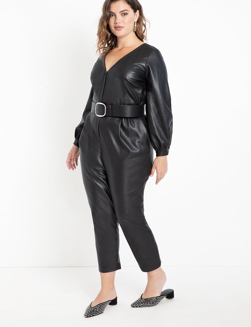 Eloquii Faux Leather Jumpsuit