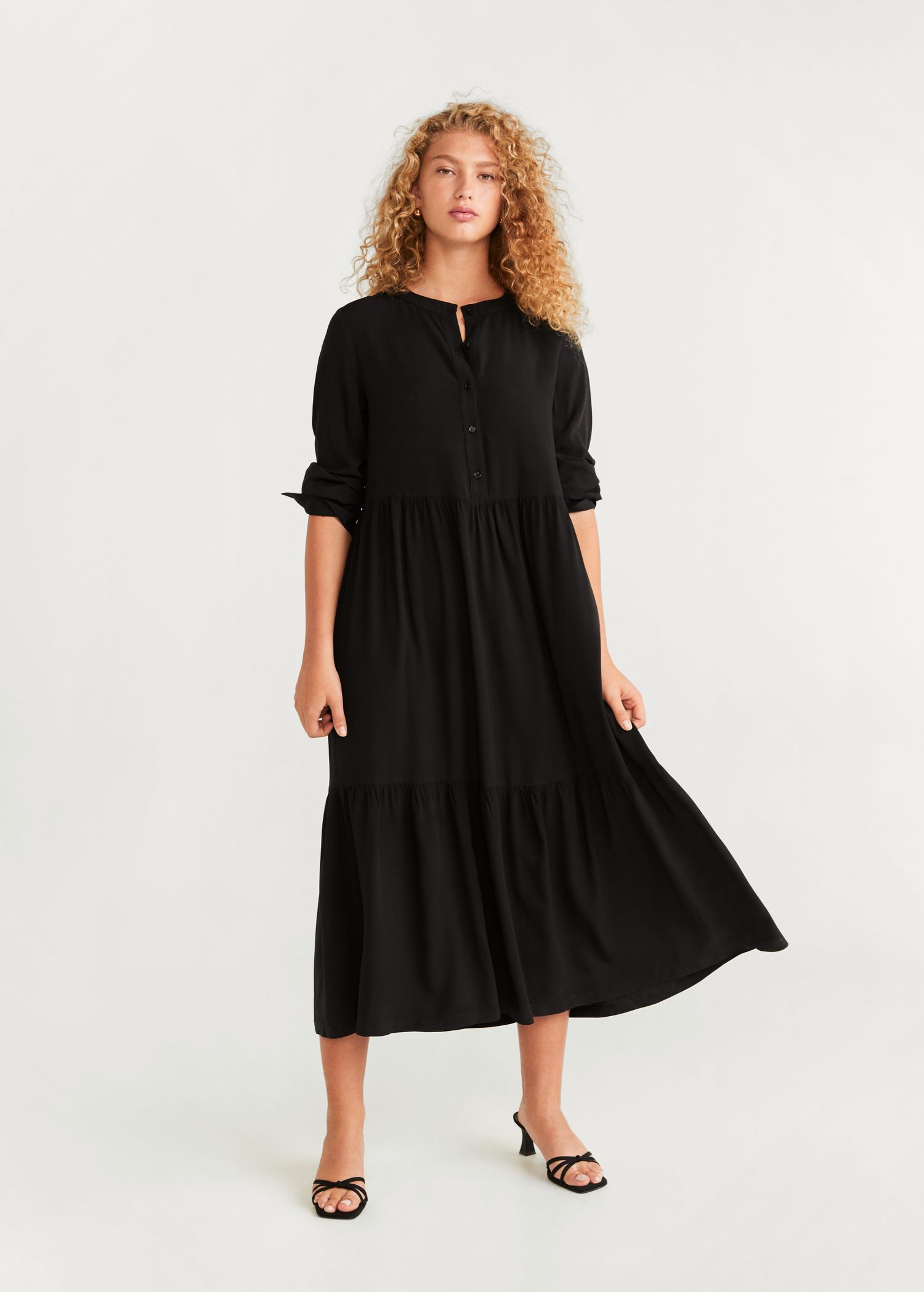 mango black shirt dress