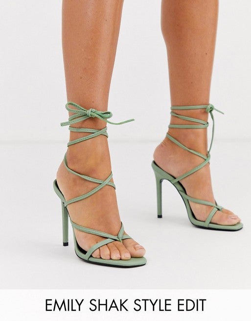 mint green barely there heels