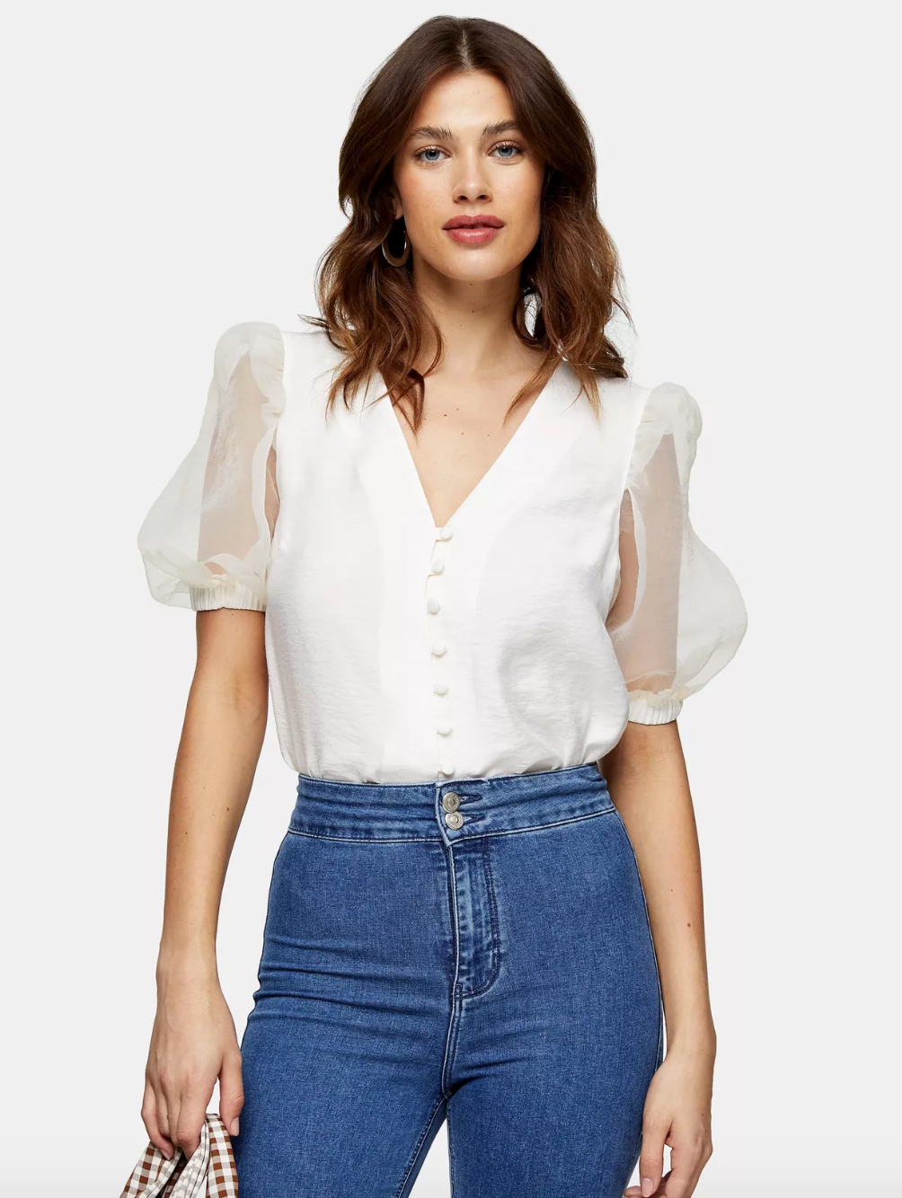 Topshop + Organza Button Through