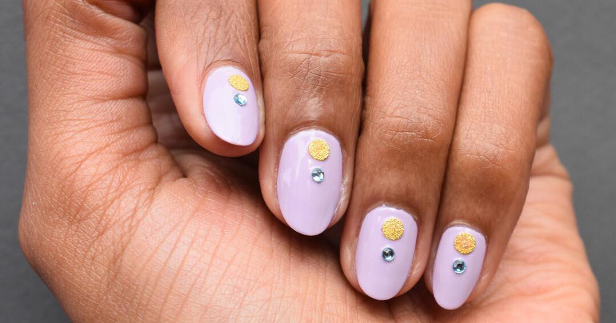 3. Lavender Ombre Nails with Rhinestones - wide 8