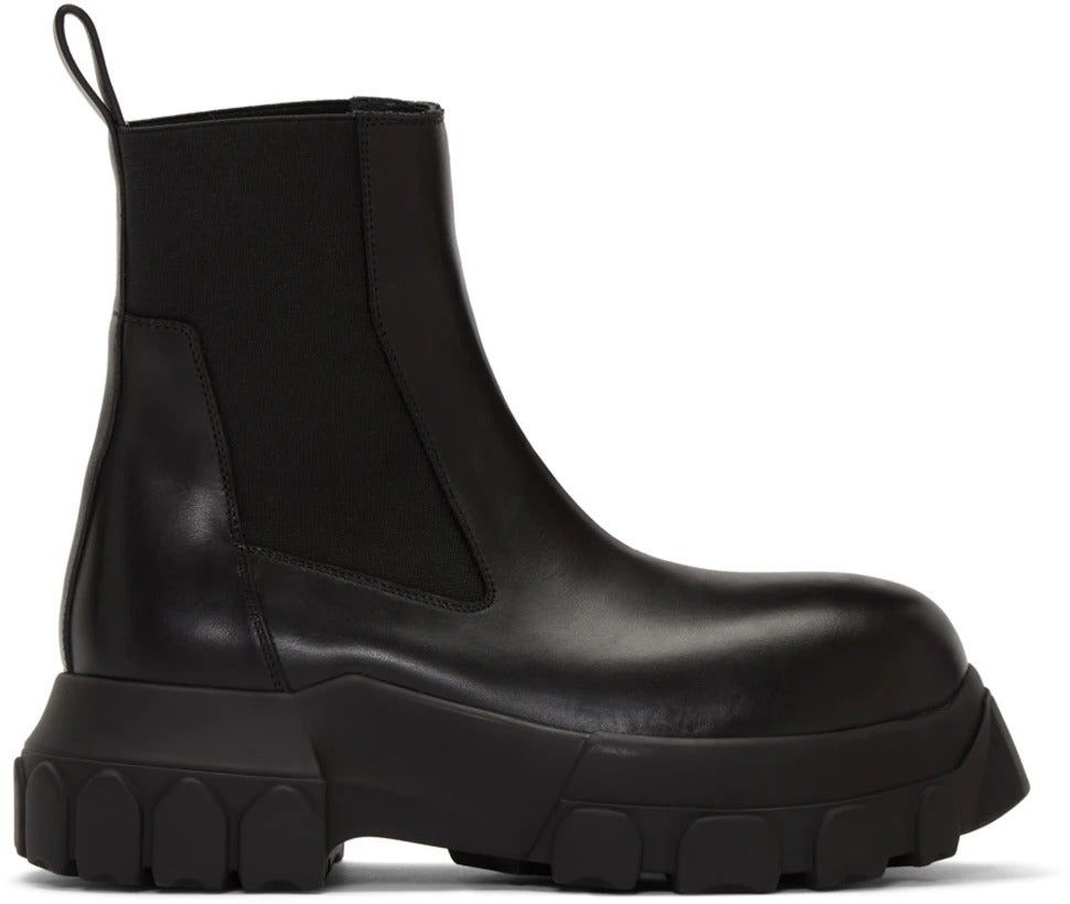 Rick Owens + Black Bozo Tractor Beetle Boots