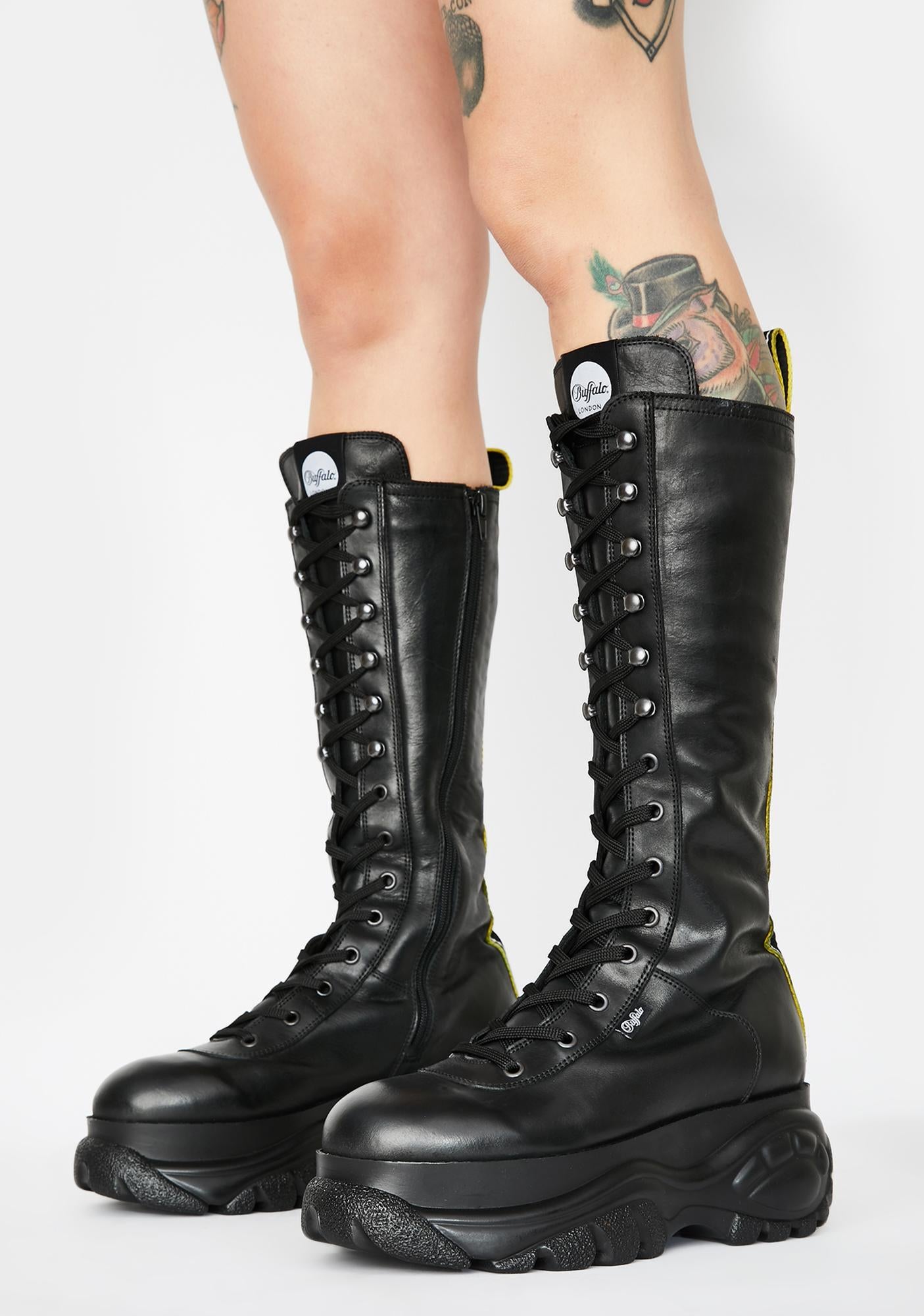 flatform knee high boots