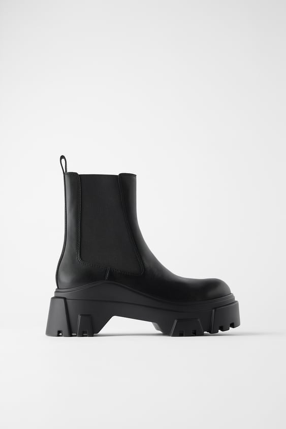 brown track sole boots