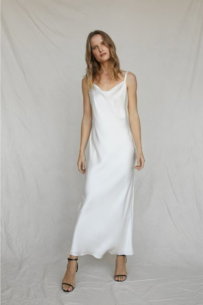 silk slip dress low back