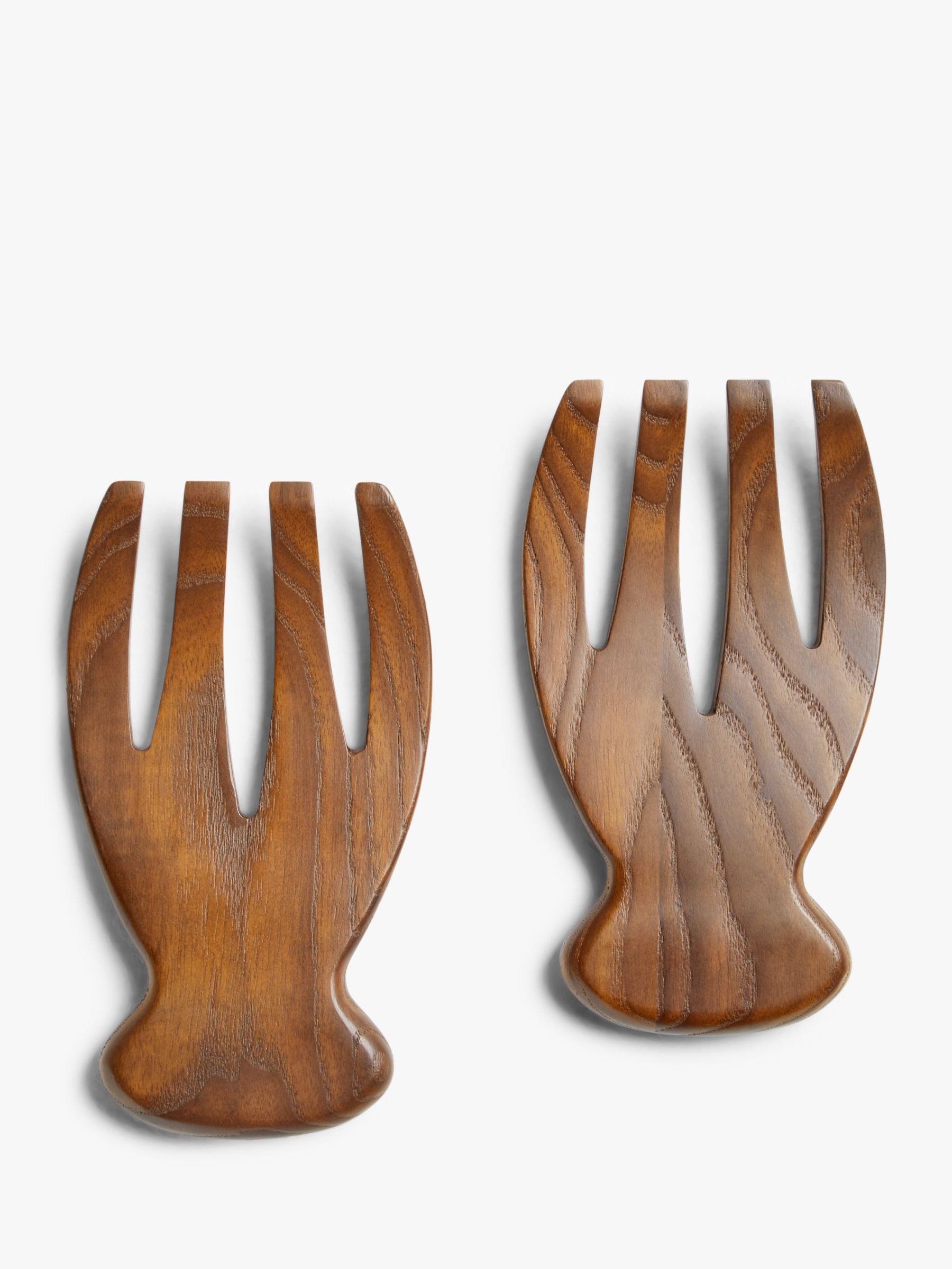 John Lewis & Partners + Carbonised Ash Wood Salad Server Hands