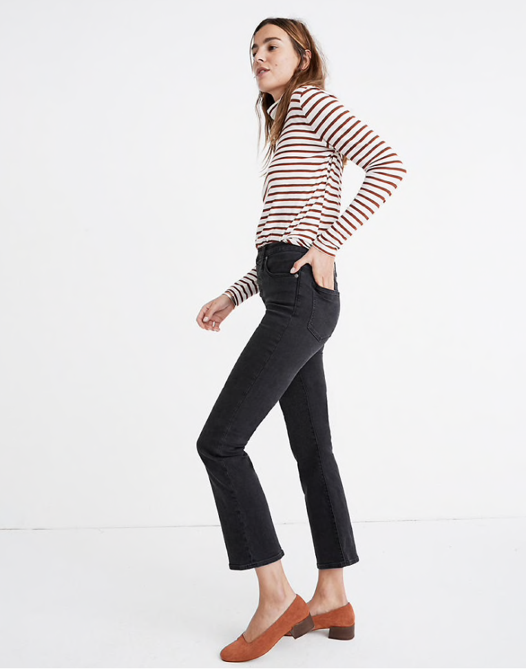 Madewell + Cali Demi-Boot Jeans in Bellspring Wash: Button-Front Edition