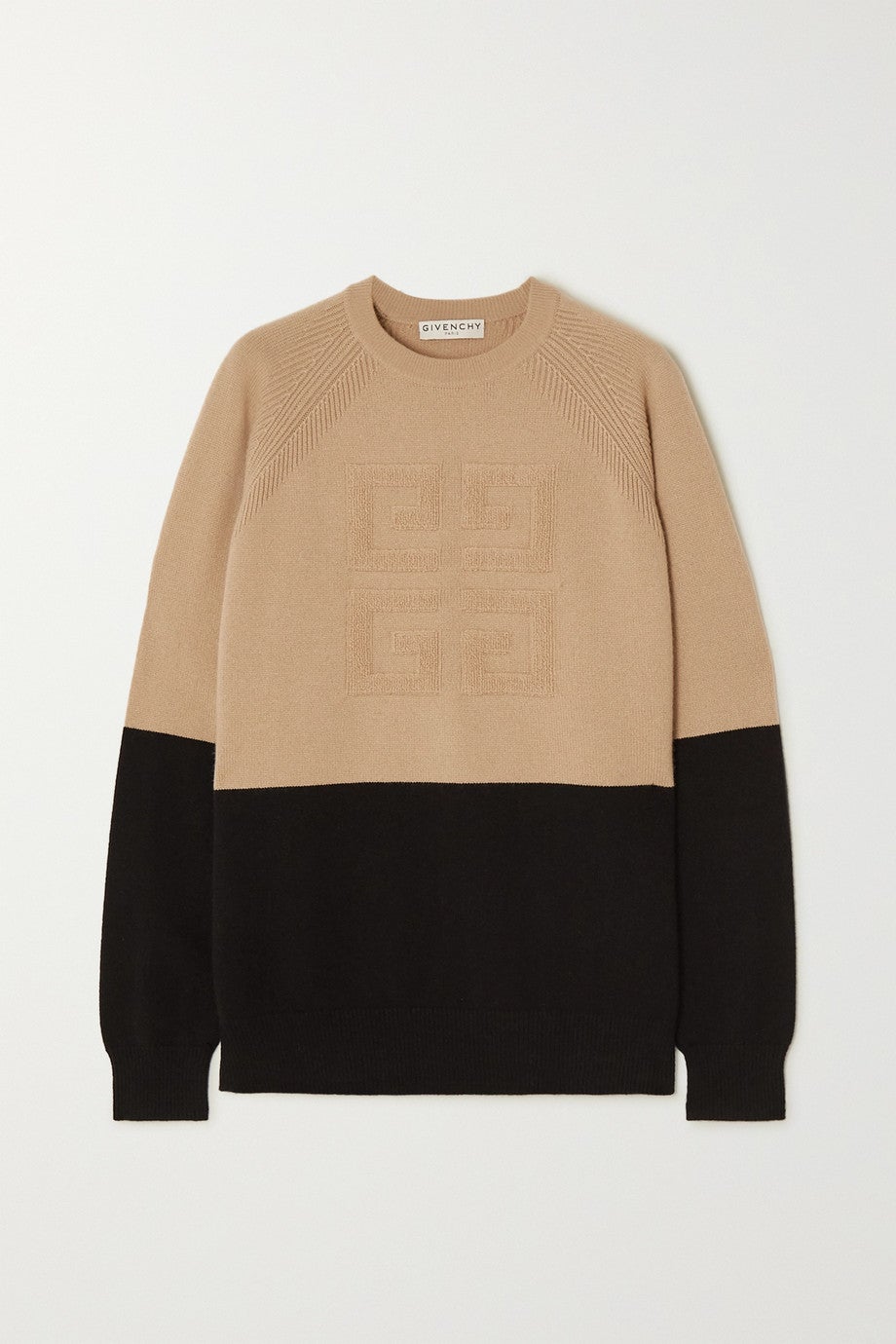 Givenchy + Two-Tone Cashmere Sweater
