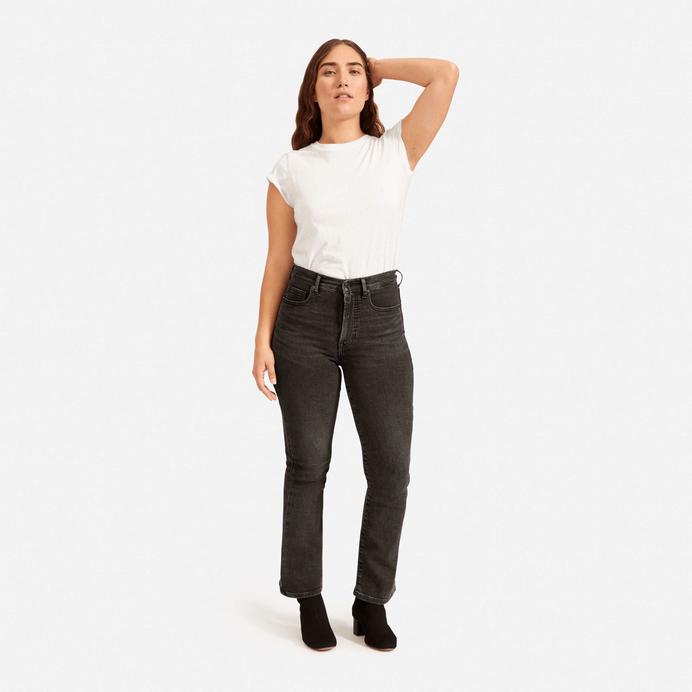 Everlane + The Authentic Stretch Skinny Bootcut – Washed Black