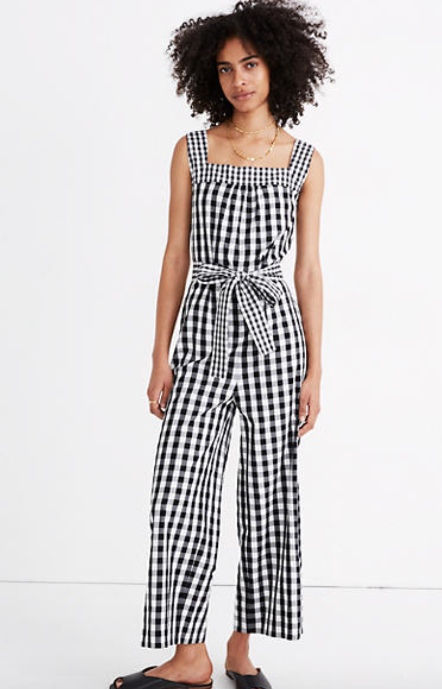 madewell gingham jumpsuit