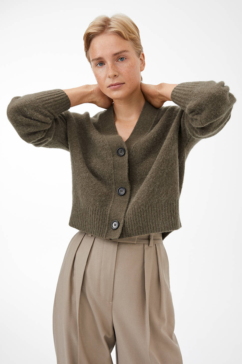 Arket Alpaca Blend Cropped Cardigan