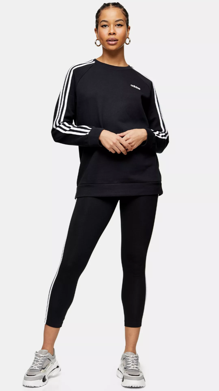 Adidas + Black Three Stripe Leggings