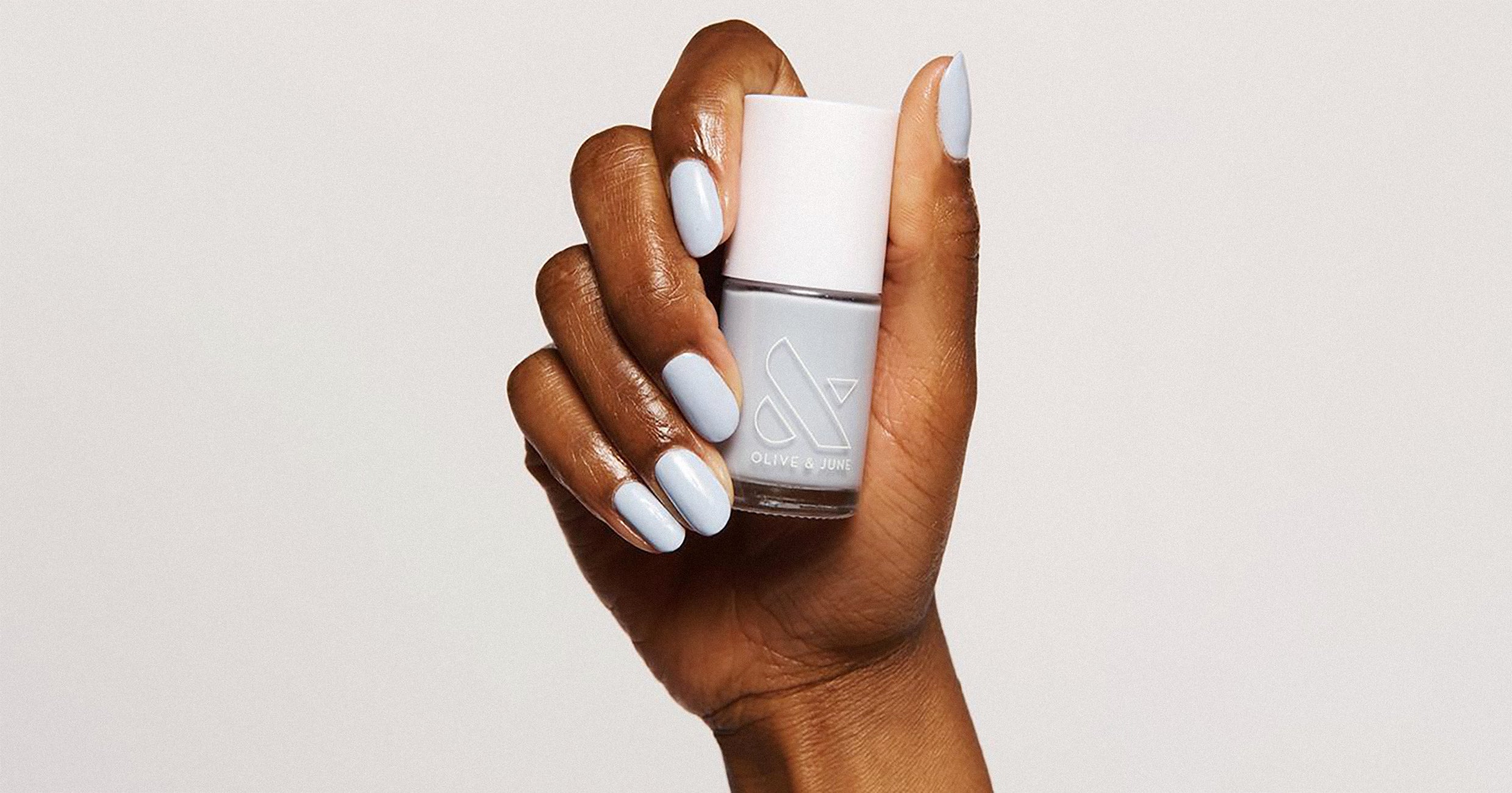 Light blue nail polish deals