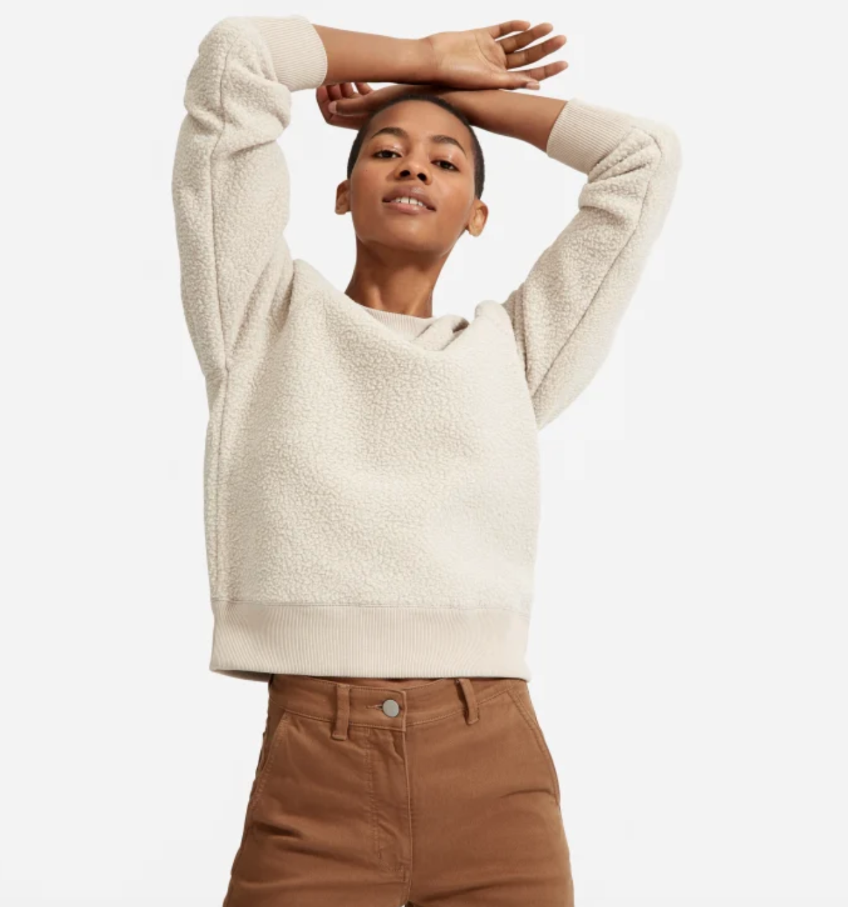 everlane renew fleece raglan sweatshirt