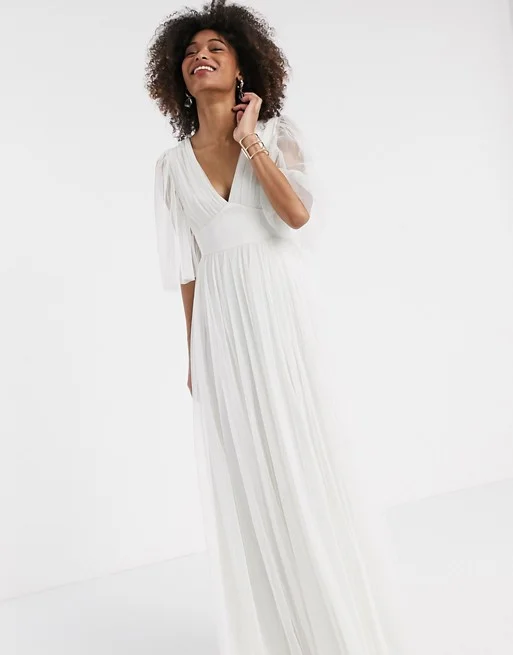 Anaya With Love Tulle Plunge Front Maxi Dress - Main Image