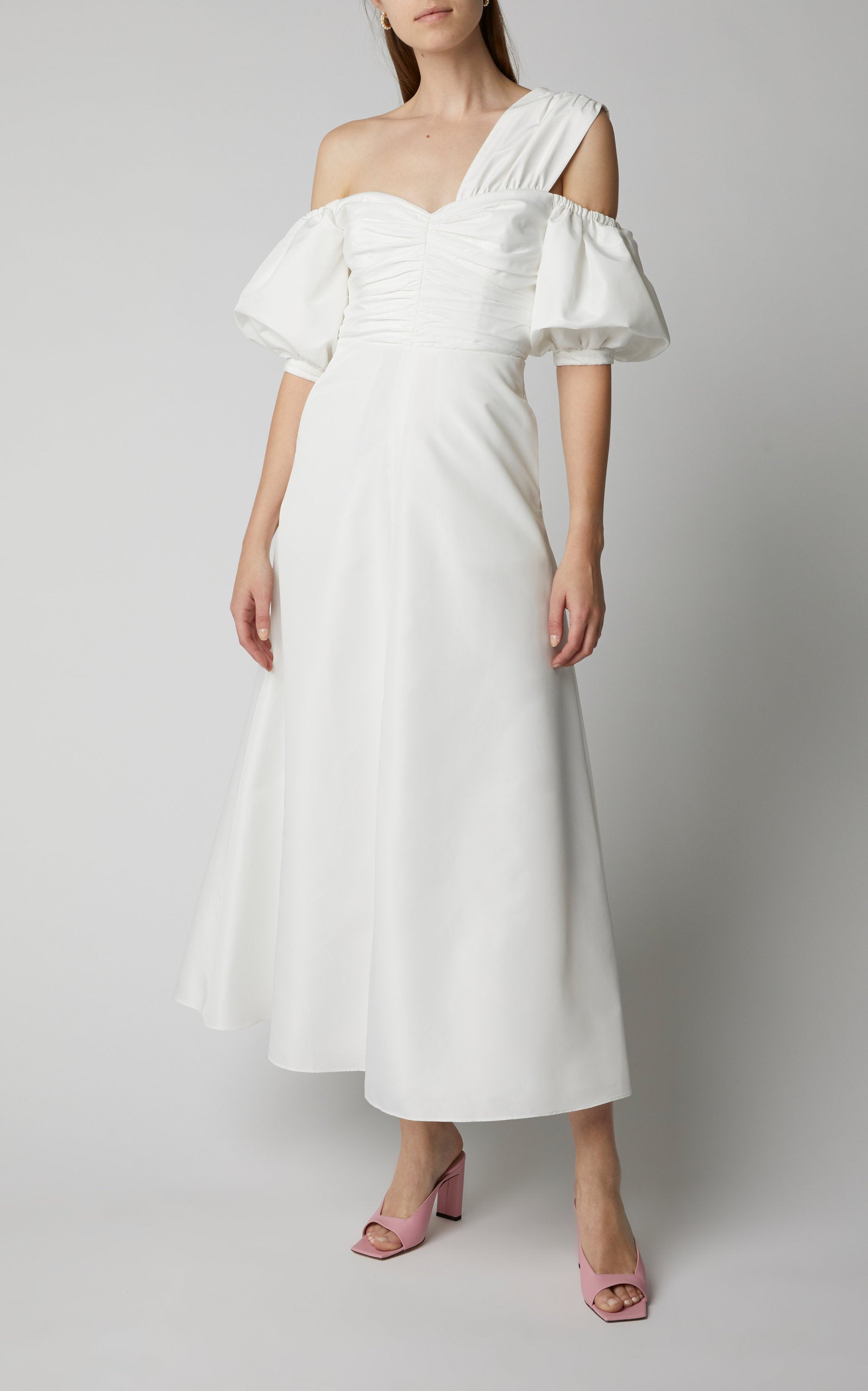 Self portrait ivory taffeta hot sale dress