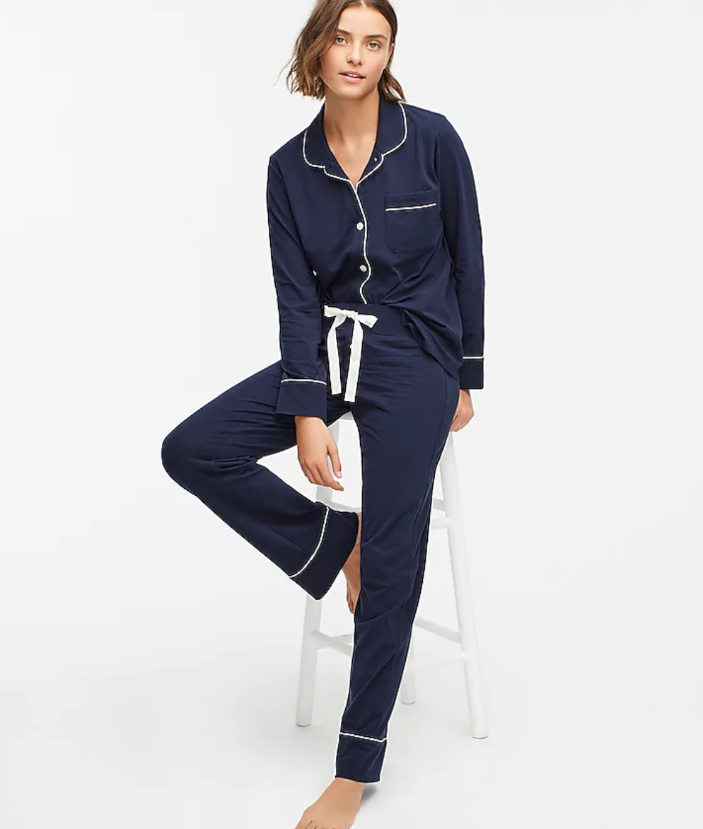 J.Crew + Dreamy Long-Sleeve Cotton Pajama Set