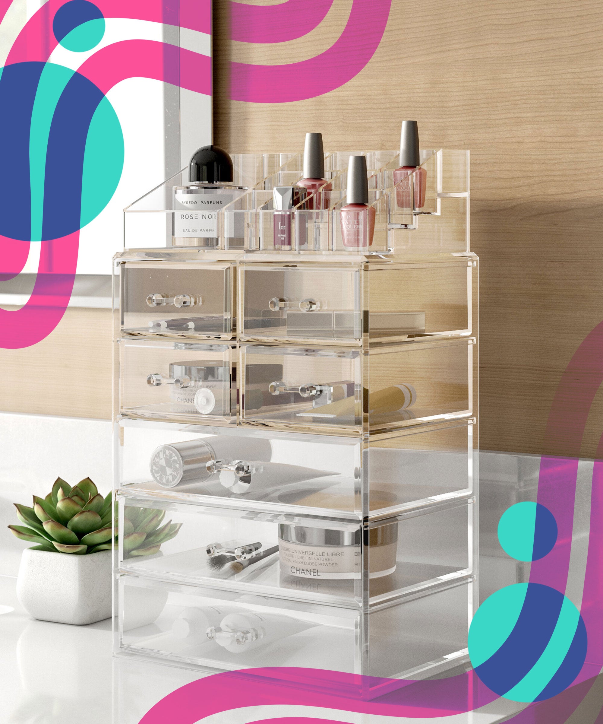 Acrylic Cosmetic Organizer Countertop Storage Display – All About Tidy