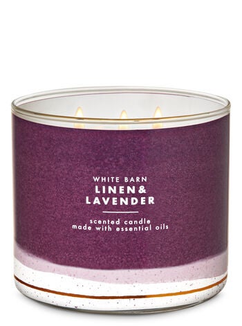 Bath & Body Works + Linen & Lavender 3-Wick Candle