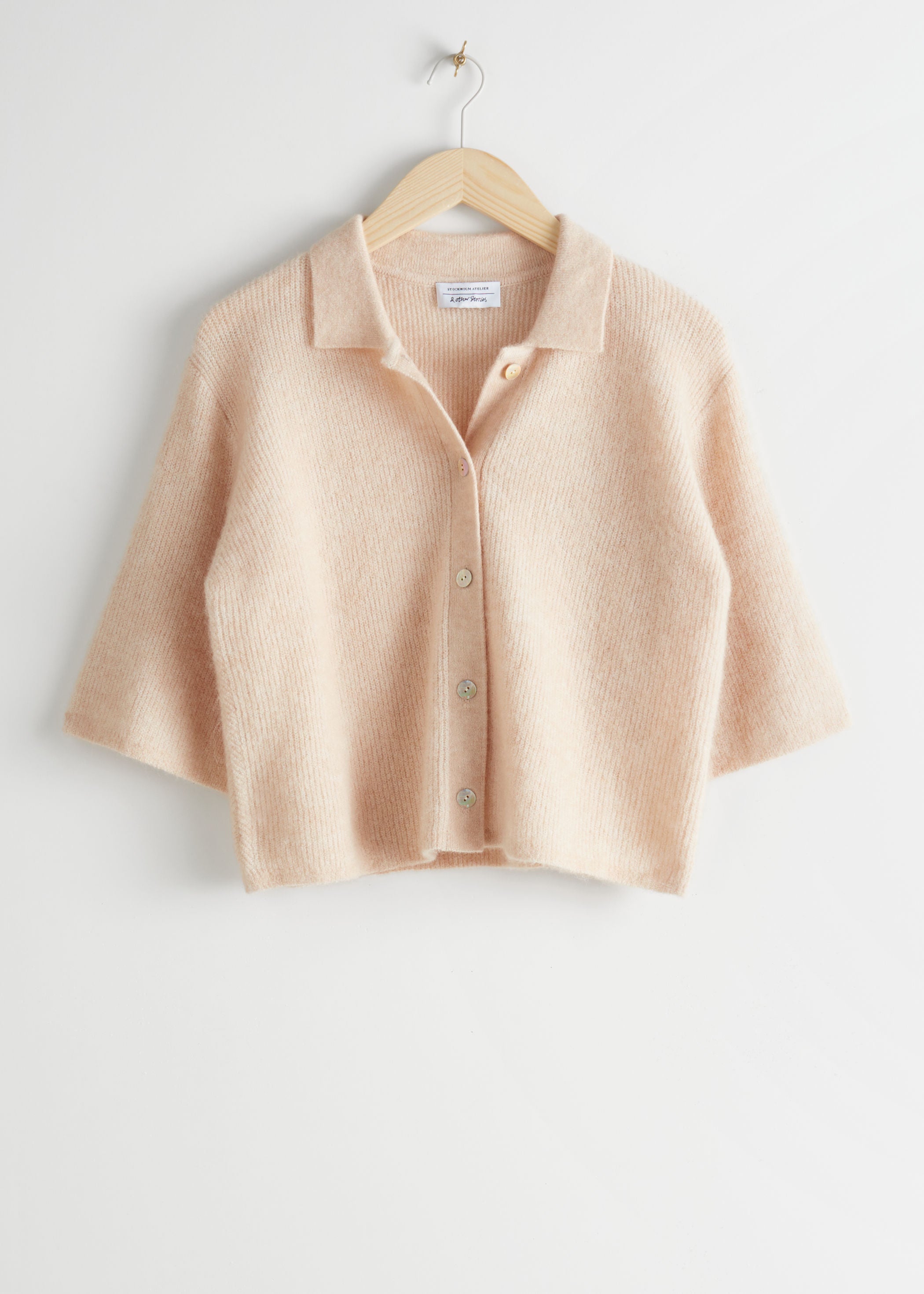 alpaca blend cropped cardigan