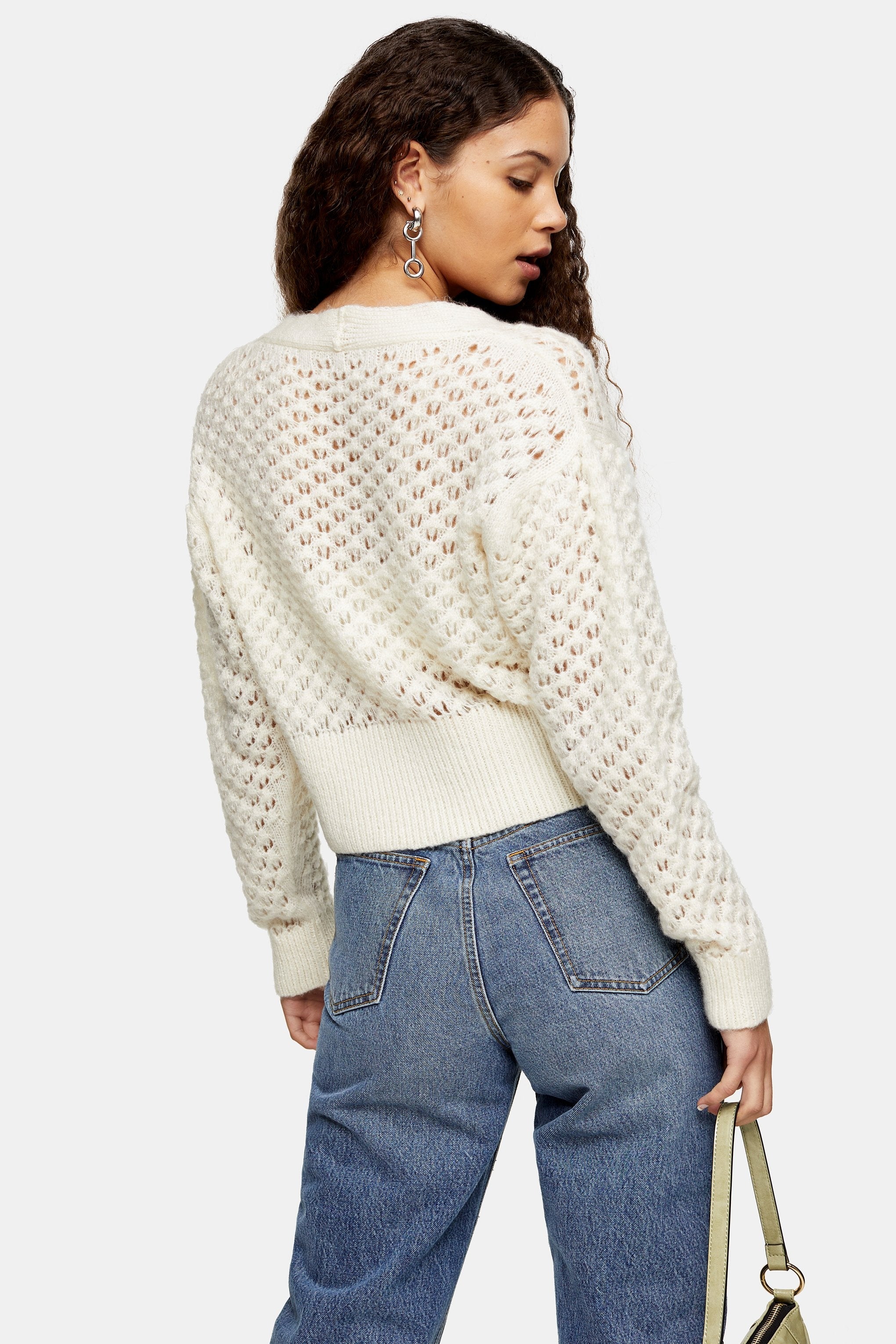 ivory honeycomb cardigan