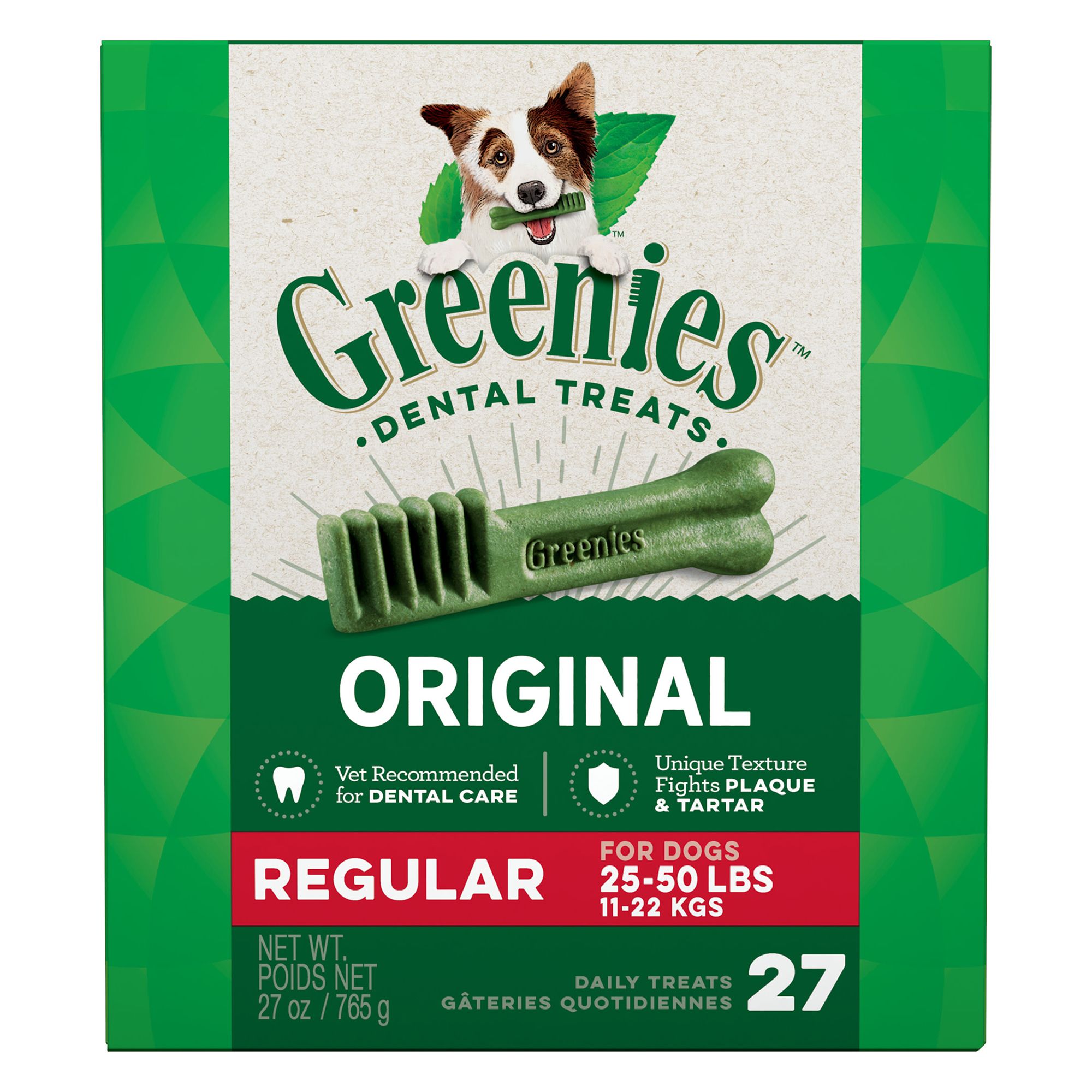 Greenies + Regular Dental Dog Treats (4 Bags)