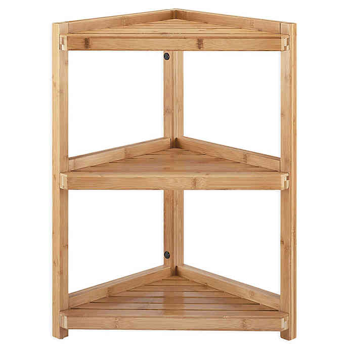 Haven + No Tools Bamboo Corner Shelf