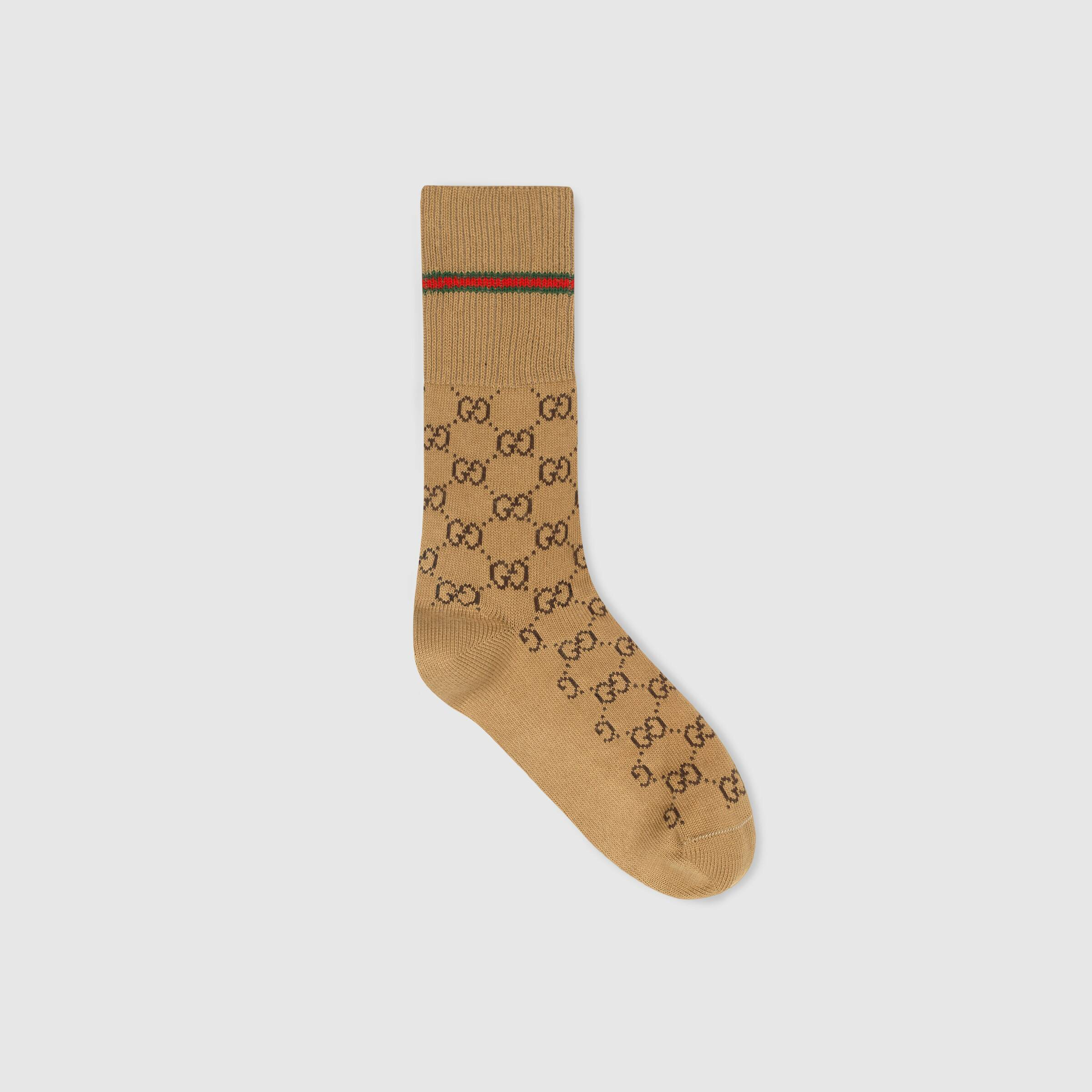 Gucci + GG Cotton Socks with Web
