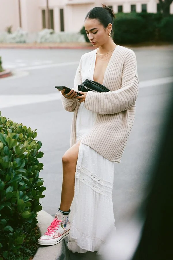 Ribbed open front cardigan online