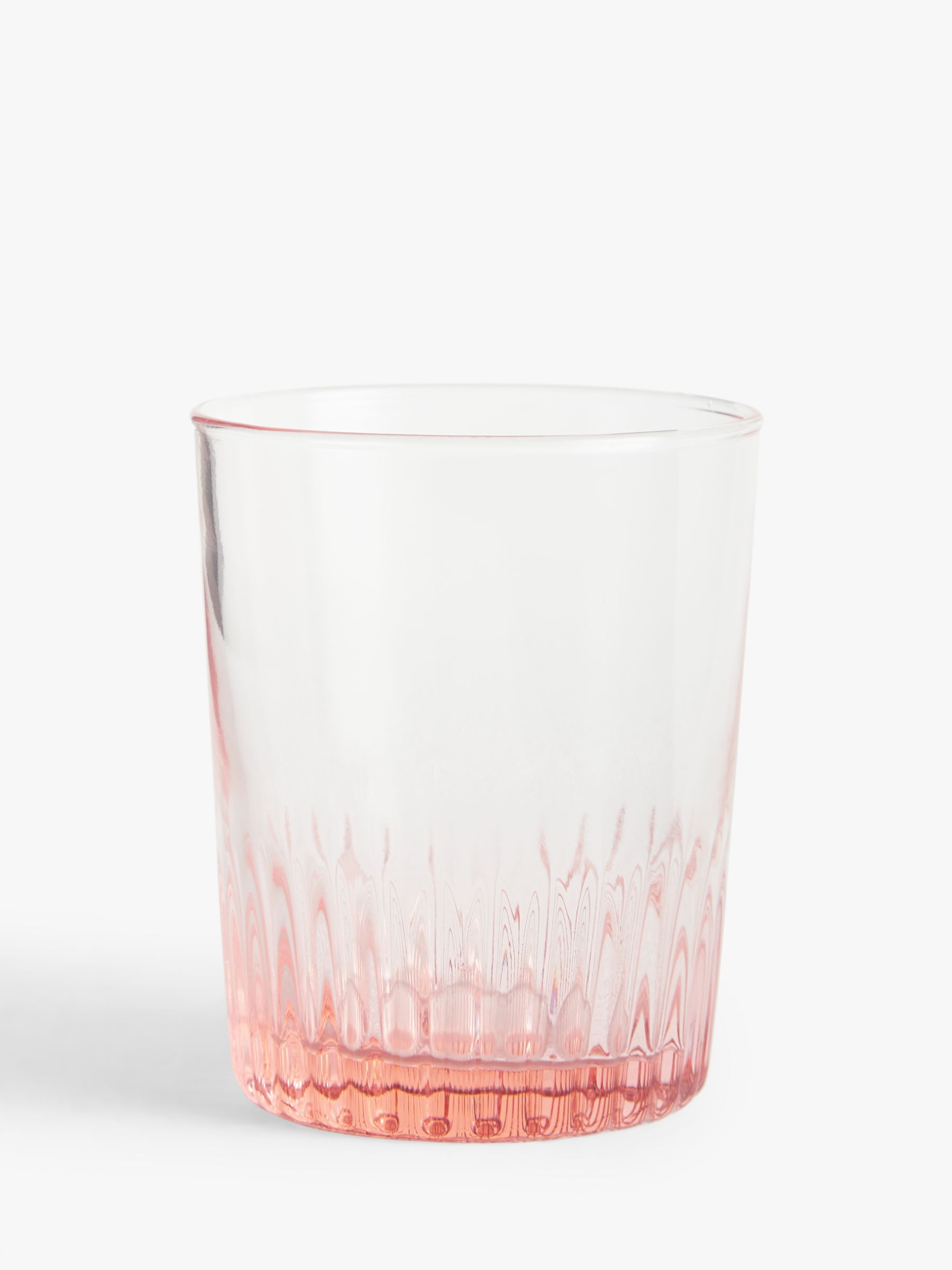 John Lewis & Partners + Cut-Glass-Effect Tumbler, 250ml, Pink