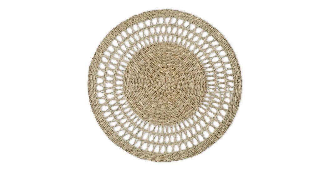 Tacna + Set of 4 Woven Seagrass Round Placemats