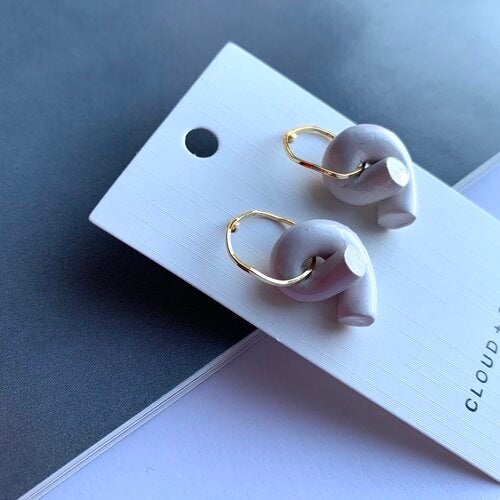 Cloud + Clay + Knot Earrings