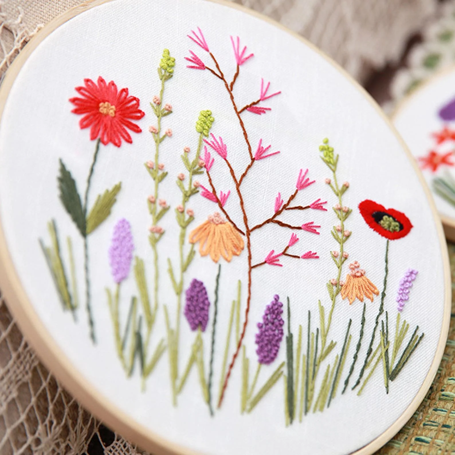 Deconeer + Wild Flower Embroidery Kit For Beginner