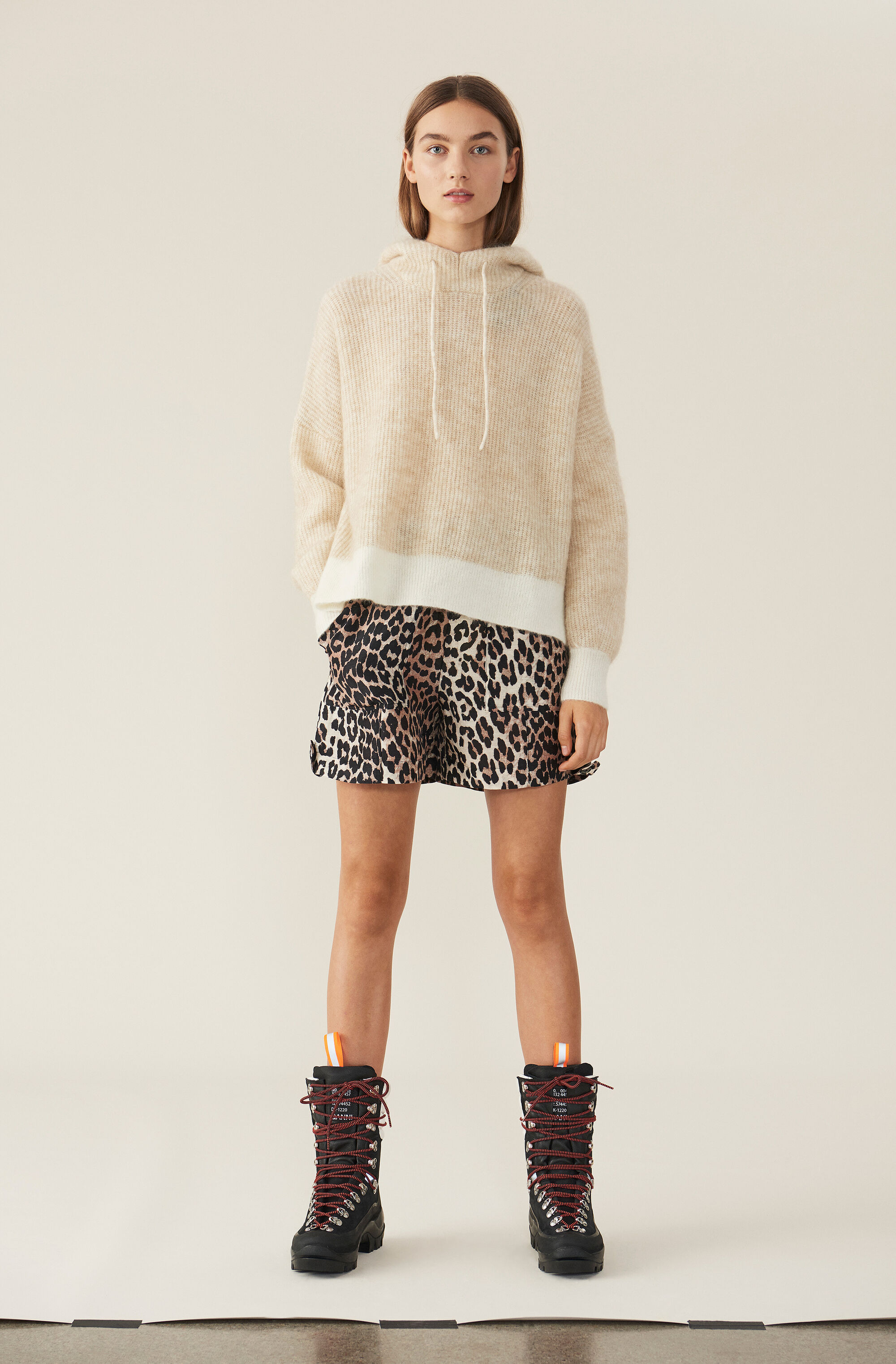 Ganni + Soft Wool Knit Hoodie