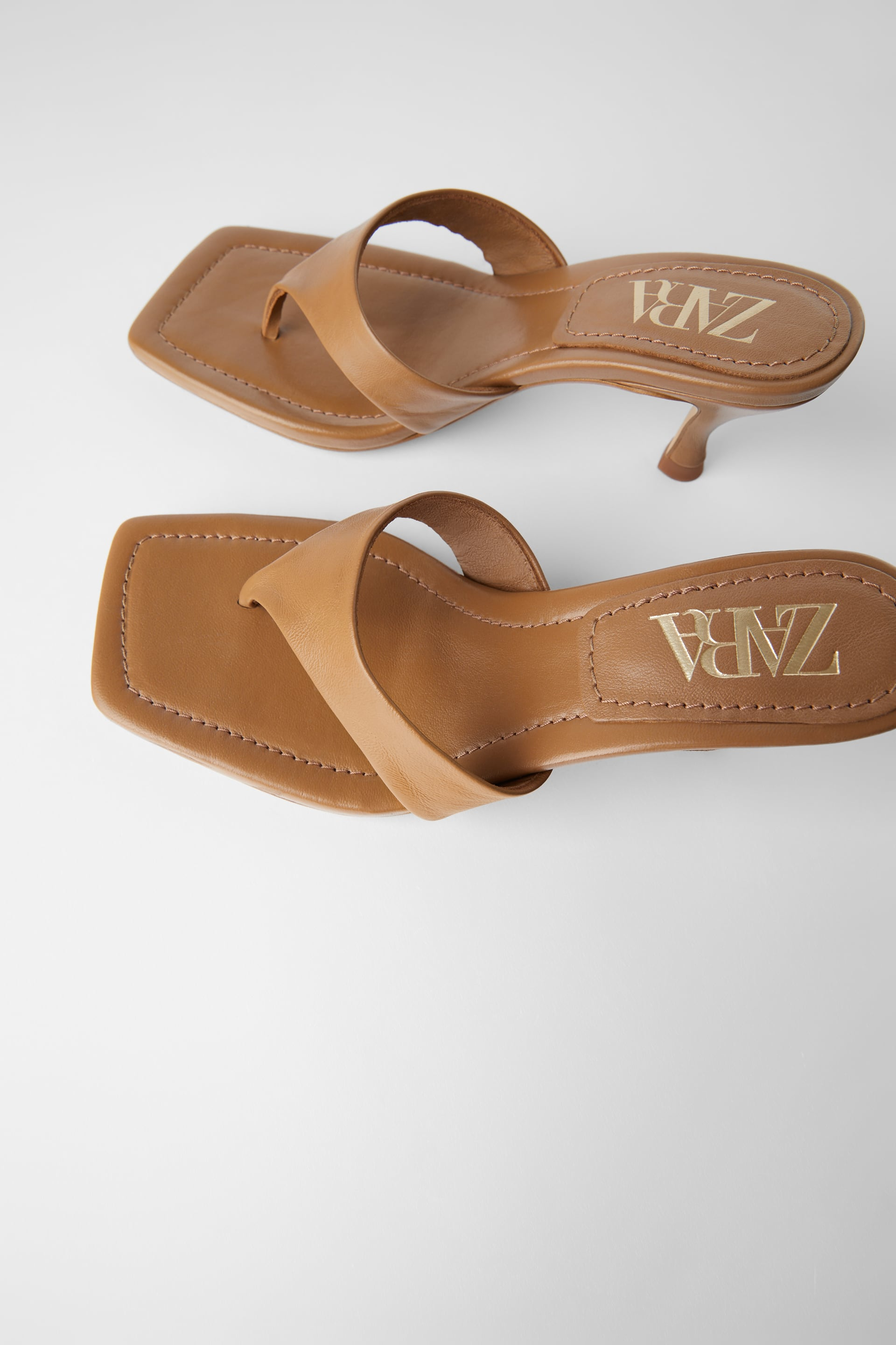 Zara square 2025 toe sandals