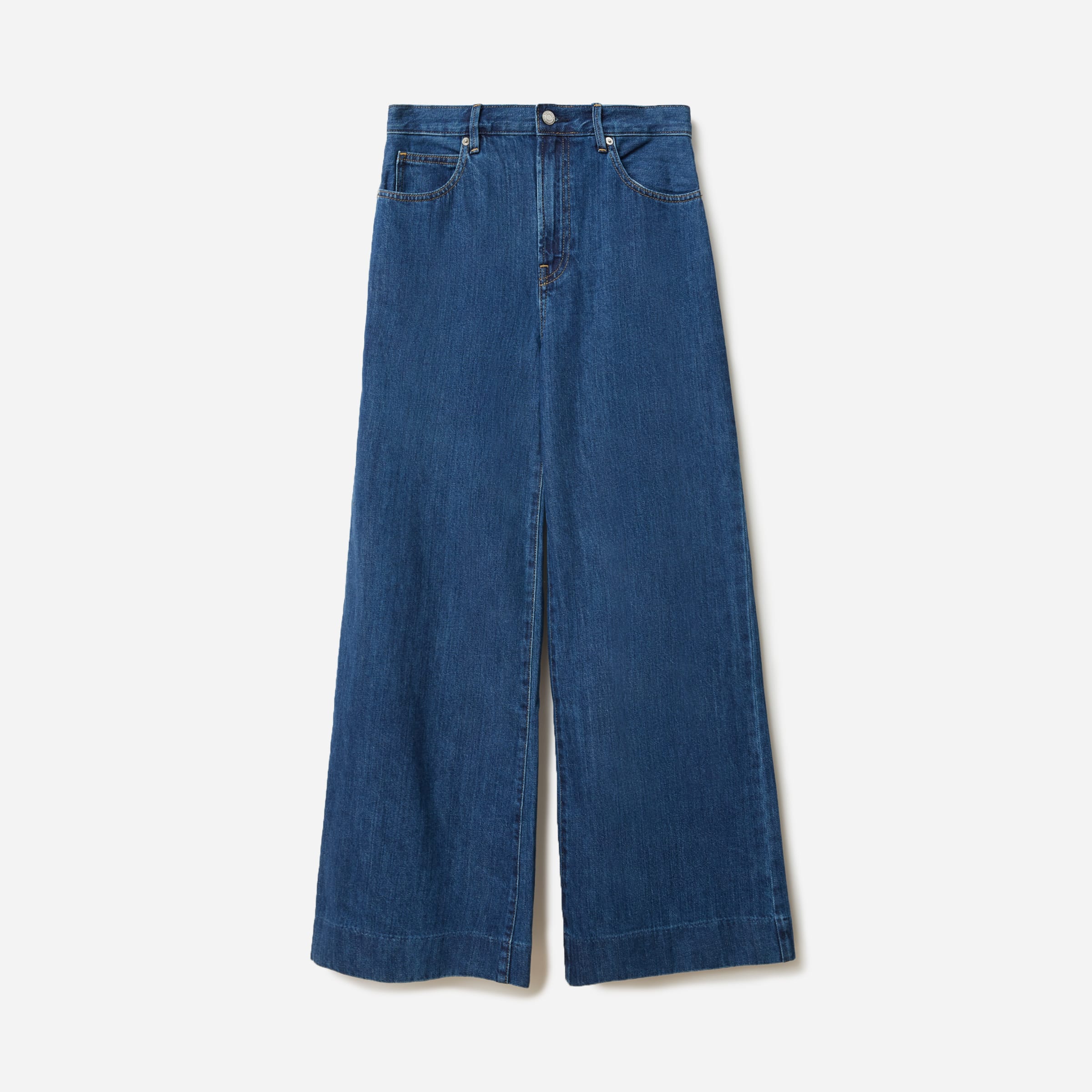 Everlane + The Super-Soft Wide Leg Jean – Dark Blue Wash