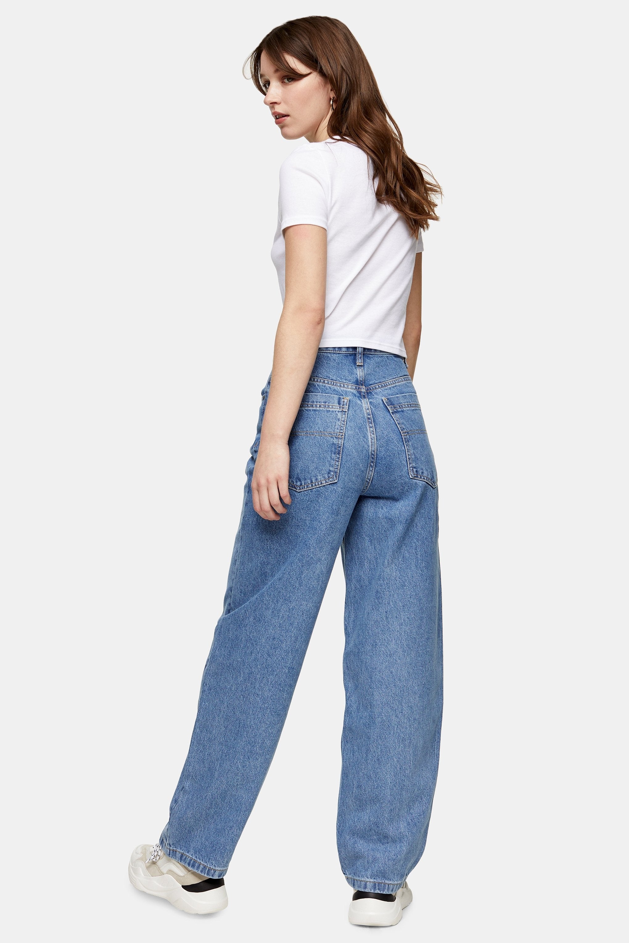 mid blue baggy jeans topshop Off 76%