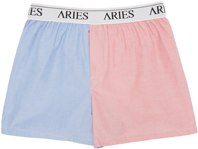 Aries + Blue & Red Colorblock Boxers