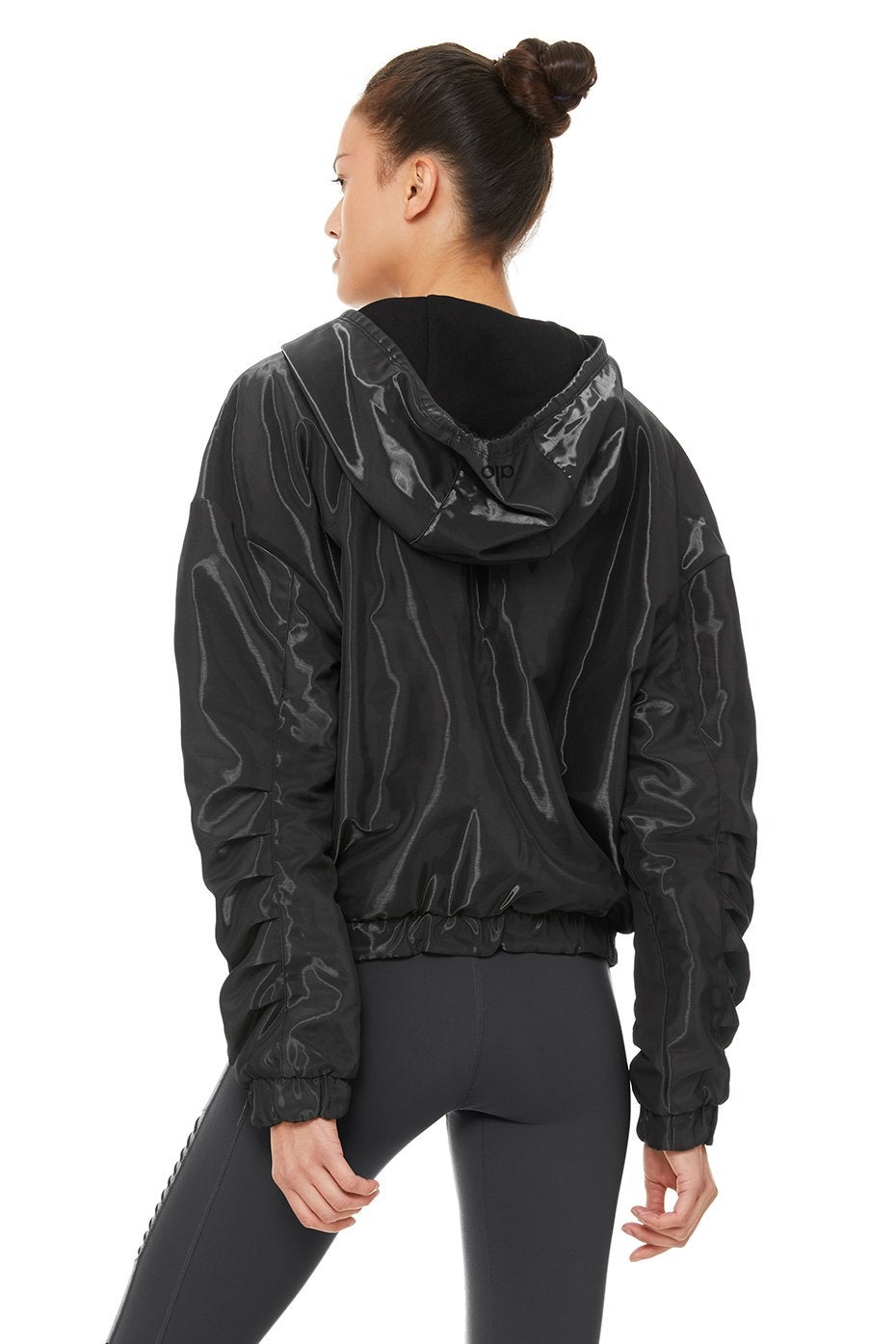ALO YOGA凉感・UVカット 長袖レギンス風ジャケット ブラック M Alo Yoga + Alo Yoga Sleek Jacket
