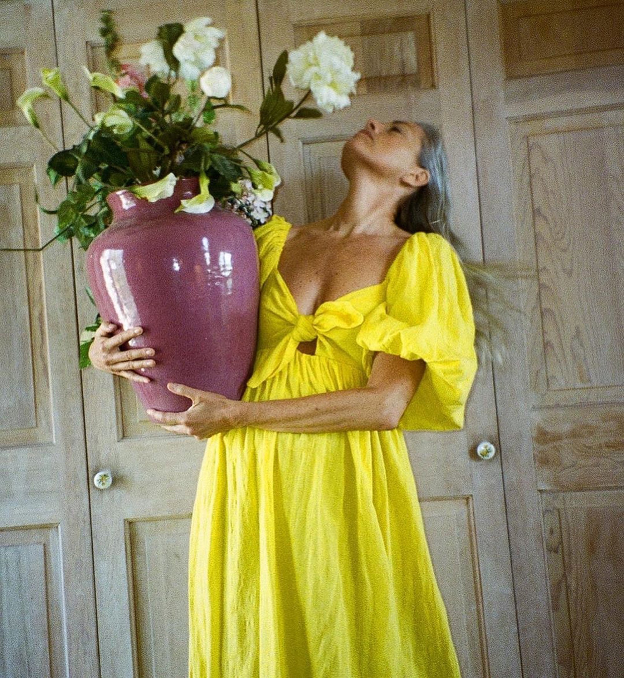 lemon coloured dress