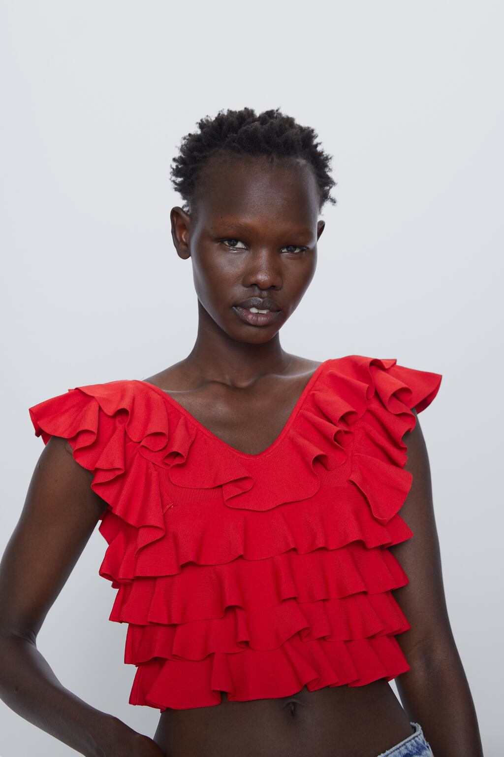 Ruffle tops zara on sale