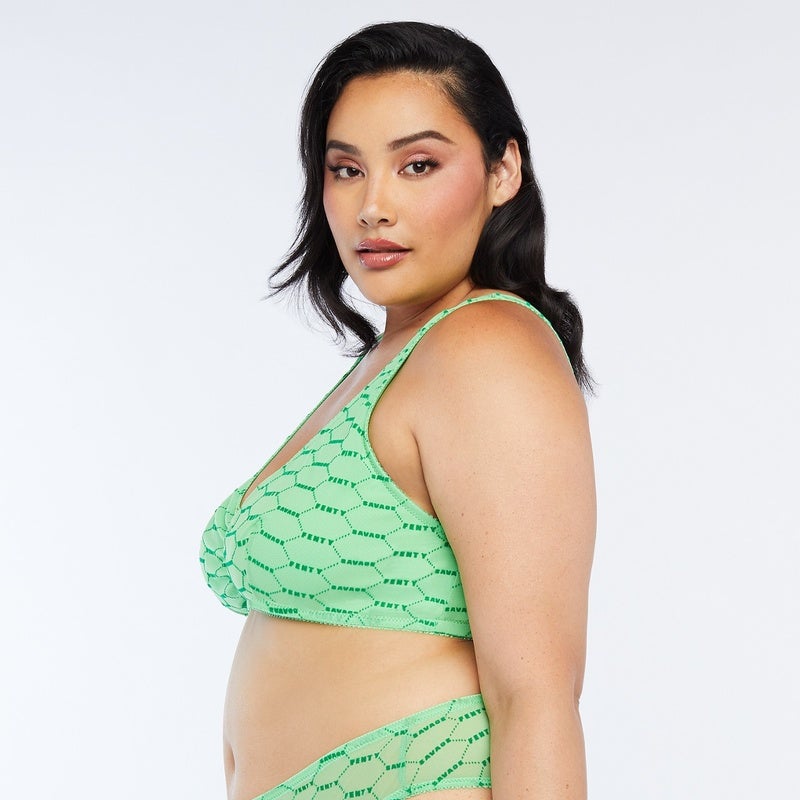 flocked logo bralette