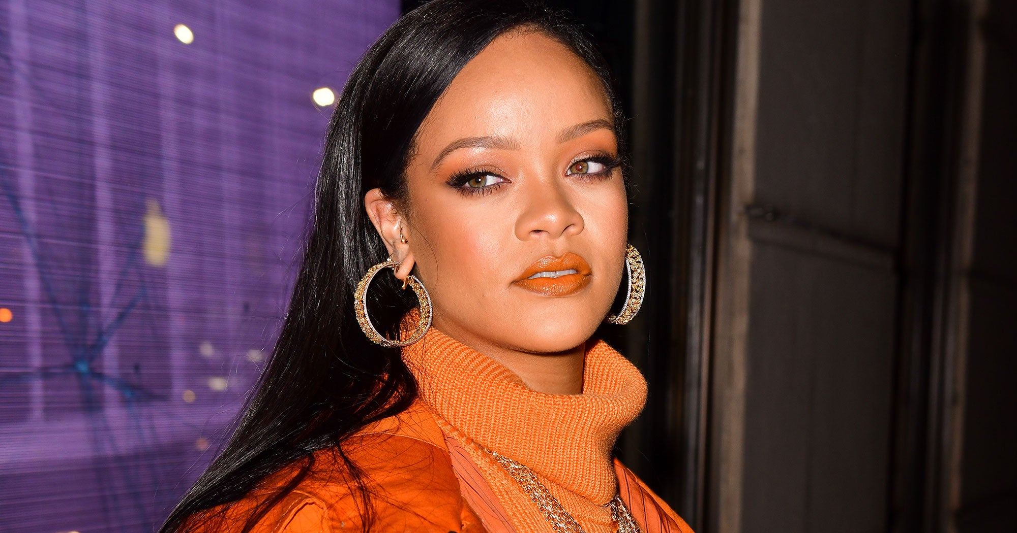 Rihanna Drinks While Debuting Fenty Beauty Blush Line
