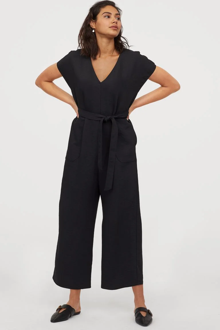 H&m v neck jumpsuit sales