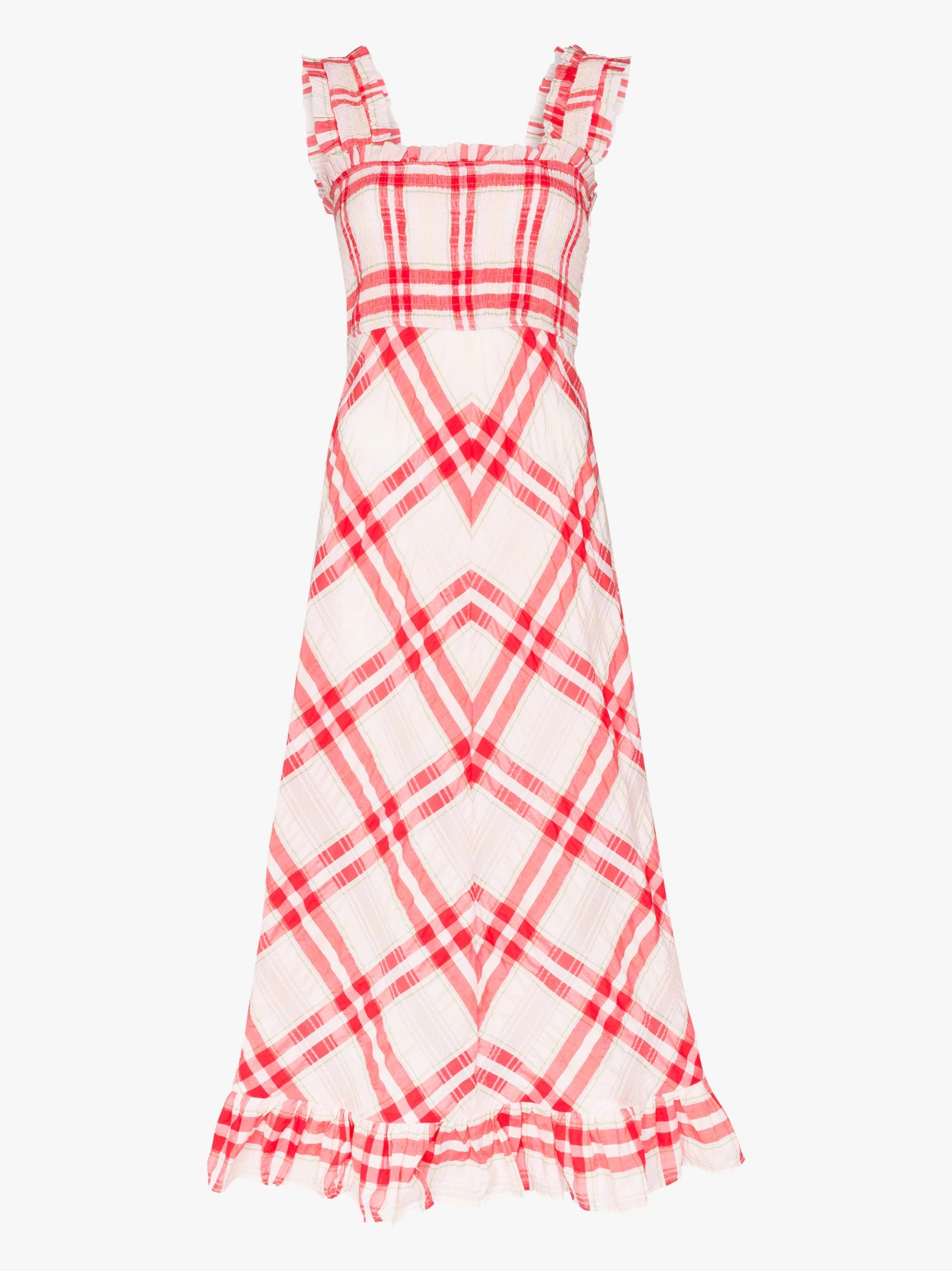 seersucker check maxikjole